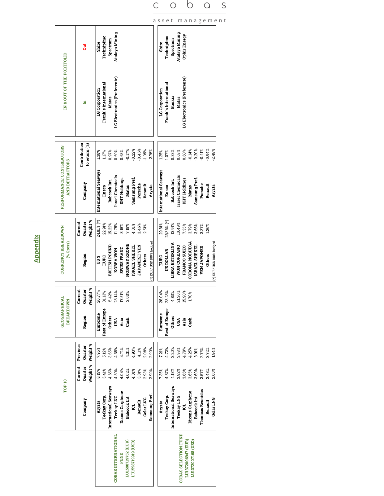 COBAS GRANDES COMPAÑÍAS FI Portfolio Breakdown