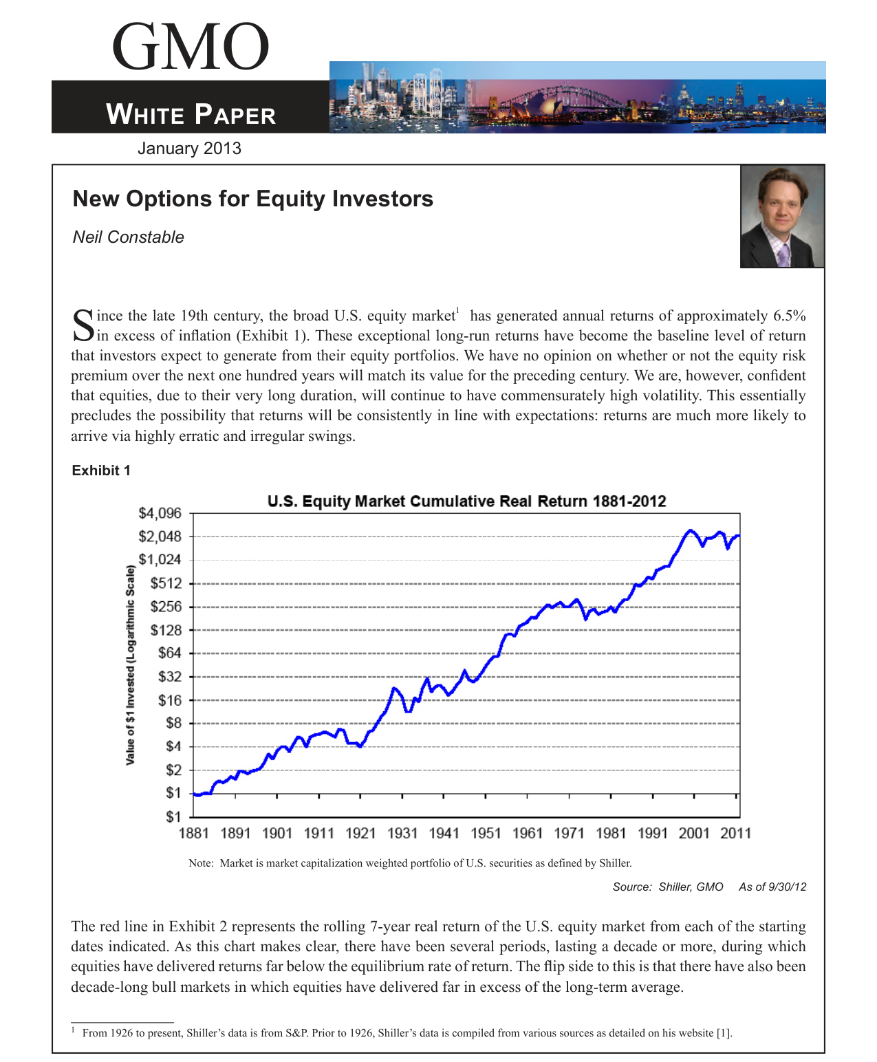 U.S. Equity Market Cumulative Real Return 1881-2012