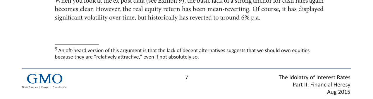 Exhibit 9: Ex Post U.S. 10-year Equity and Cash Real Returns (% p.a.)