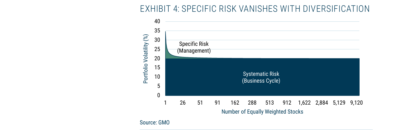 EXHIBIT 4: SPECIFIC RISK VANISHES WITH DIVERSIFICATION