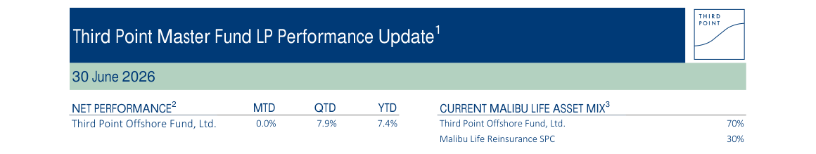 THIRD POINT MASTER FUND LP MTD PORTFOLIO DETAIL